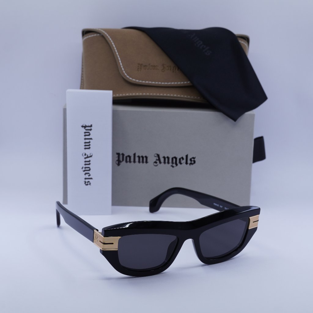 Palm Angels Peri10e Claire 1007 Cat Eye Sunglasses - Black/Dark Grey